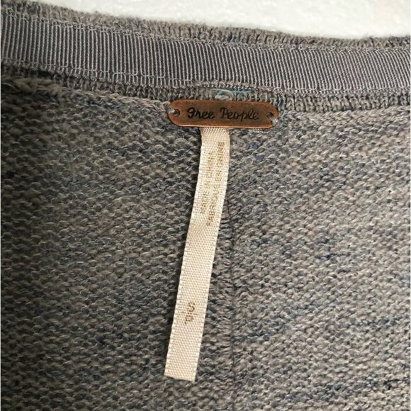 FREE PEOPLE TGIF Hi Lo Oversized Cardigan Blue Gray Drop Shoulder Knit Long Midi - Picture 5 of 8